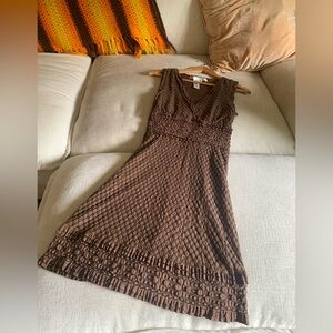 MAX STUDIO // Textured Cotton Dress in Cocoa